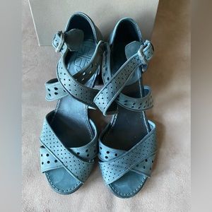 Pantanetti Steel Blue Strappy Sandals Size 37